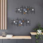 ruelen Set of 2 Minimalist Geometric Wall Decor - Modern Metal Wall Art for Living Room, Bedroom & Office – Abstract 3D Design in Dark Colorful Style