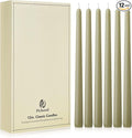 New Burning Formula Unscented Dripless 12-Inch Taper Candles Set of 12 - Sage Green, for Wedding, Dinner - Smokeless, Long Burning - Hand Poured, Colored Tall Candlesticks - Verde Salvia