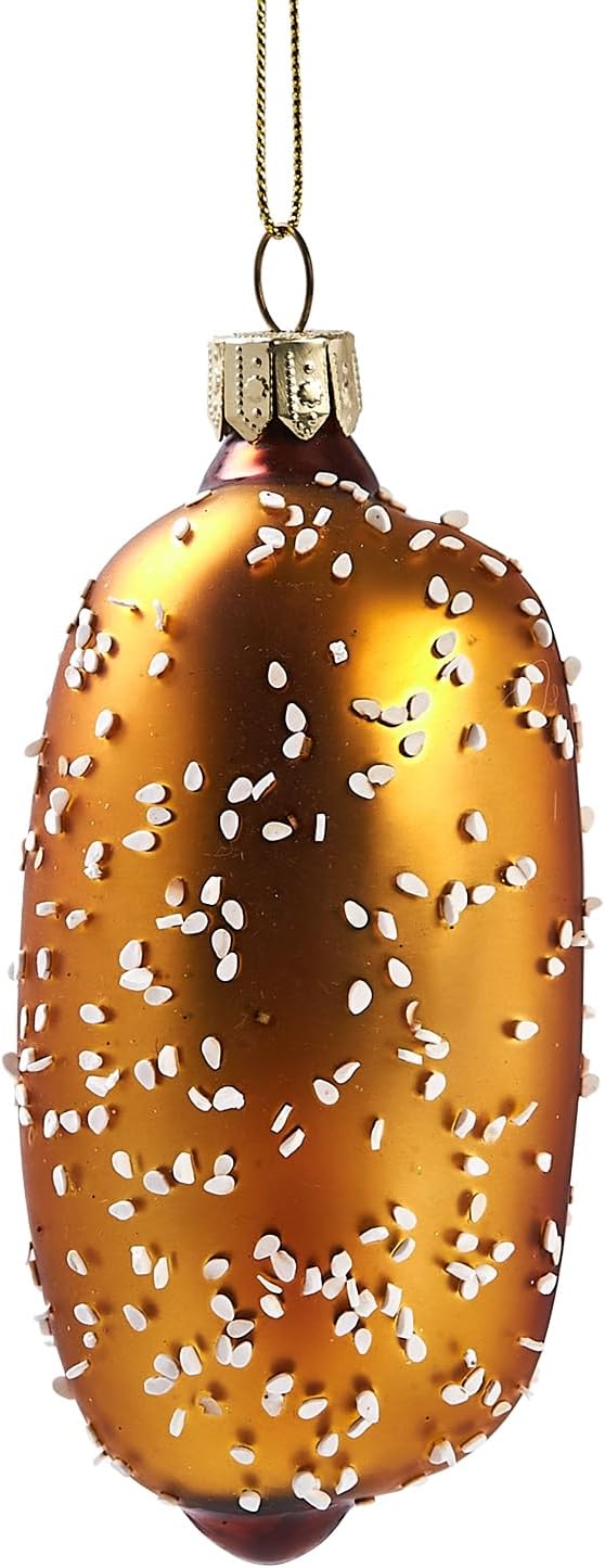 Hanging Ornaments for Christmas Tree 2025 - Hot Dog 3D Glass Blown Tree Decorations, Mini Food Funny Snacks Small Christmas Decor for Xmas Tree Home Outdoor Centerpiece