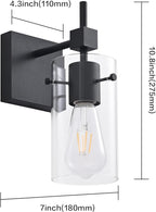 SOLFART 1 Light Vintage Vanity Light Bathroom Light Fixture Over Mirror Wall Sconces Black Bathroom Lighting