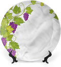 7 Inch Decorative Plate, Vineyard Ceramic Plate, Italian Latin Artistic Print Ornament Display Plate for Fine Dining, Upscale Events, Dinner Parties, Weddings, Catering, Christmas, Thankgiving Decor