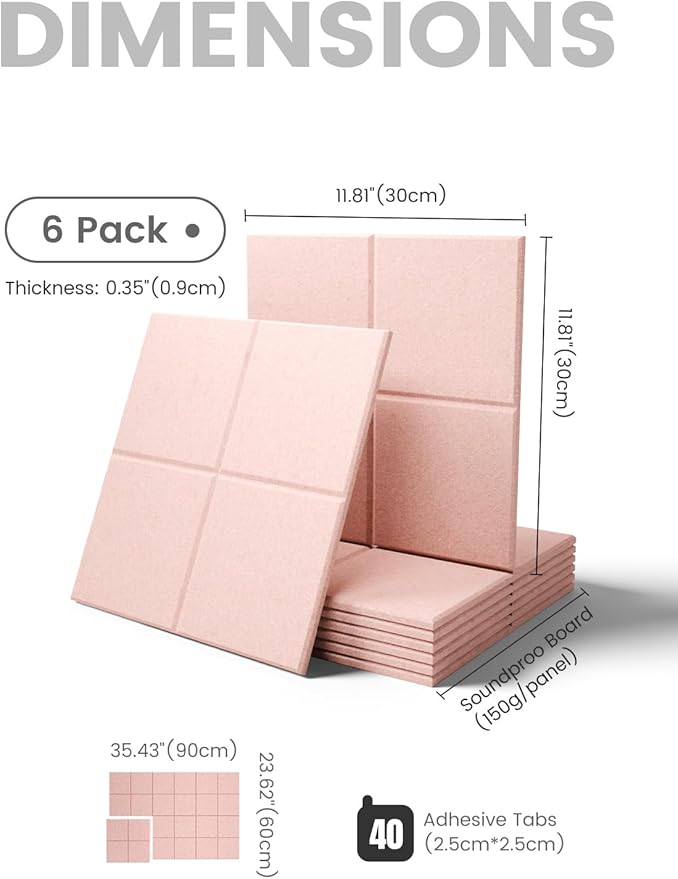 Fluxynara Large Felt Bulletin Board 36" x 24"Cork Board Alternative-6 Pack with 40 Safe Removable Adhesive Tabs, Cork Boards for Walls Cork Board for Home Office Classroom Pin Board-Pink