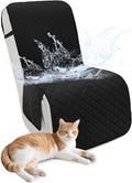 Recliner Sofa Covers 100% Waterproof Velvet L Shape Recliner Couch Covers for Dogs Pets Washable Anti Slip 1 Additional Couch Cover for Reclining Couch (Additional Seat, Black)