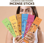 Folkulture Incense Sticks with Holder (120 Sticks) | Set of 6 Incense Sticks For Aromatherapy,Gifts | No Charcoal, Organic, Non Toxic, 45 Mins, Long Burning Vanilla, Caramel, Strawberry Insence-Sticks