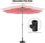 Tangkula 22 LBS Patio Umbrella Base, Round Outdoor Umbrella Stand W/Adjustable Knob, Rattan Pattern, All-Weather Umbrella Base Holder for Poolside, Yard, Street