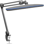 Neatfi XL 2,200 Lumens LED Task Lamp, 20W, 182 SMD LEDs, 23-Inch Ultra-Wide, 4 Brightness Levels, 3 Light Modes, Dimmable, Eye-Caring, Glare-Free (CCT with Clamp, Silver)