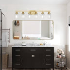 6 Light Gold Bathroom Vanity Light,Bathroom Light Fixtures, 38" Modern Brushed Gold Vanity Lighting Fixtures for Bathroom Over Mirror, Gold Sconces Wall Lighting for Bedroom