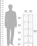 5-Tier Corner Shelf, Corner Bookcase, 55.2" Tall Vertical Display Rack, Plant Stand, Open Storage Shelf, for Living Room, Bedroom, Study, Kitchen, White TCJ12WB
