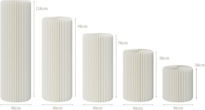 5Pcs Cylinder Display Stand - Foldable Paper Pedestal with Square Acrylic Plate for Shoes & Handbags, Retail Store, Boutique, Home & Wedding Decor, Party Events