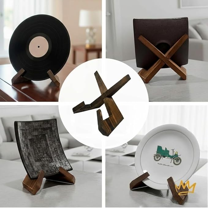 KINGDOM SOLUTIONS 1-Pack Wooden Easels Wood Brown – Plate Stand – Sturdy Book Stand for Art, Pictures, Plates, Frames, and Decorative Displays