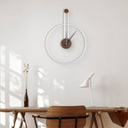 Modern Wall Clock Large Wall Clocks with Walnut Dial Silent Non-Ticking for Living Room Home Decor Bedroom Kitchen Office 17.8''× 24.4'' (Silver, Medium)