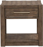 Liberty Furniture Broadmore Living Room Drawer End Table - Cobblestone Brown