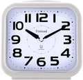 5.5" Large Analog Alarm Clock Silent Non Ticking, Gentle Wake, Beep Sounds, Increasing Volume, Battery Operated Snooze and Manual Light, Easy Set,White (Best for Elder)