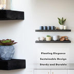 Urban Legacy Reclaimed Barnwood Planks | Floating Shelves for Wall w/Flush Mount Shelf Bracket Set Included | Set of 2 (Coffee Bean, 40"x7"x 2")