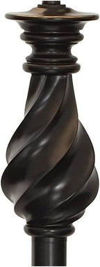 Regency Hill Traditional Adjustable Swing Arm Floor Lamp 58" Tall Painted Restoration Black Bronze Swirl Font Faux Silk Beige Drum Shade for Living Room Reading House Bedroom Family Home