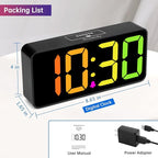 DreamSky Large Digital Alarm Clock Big Numbers for Seniors & Visually Impaired, RGB 9 Inches Desk Clock for Bedroom, Dimmable Jumbo Display, USB Ports, Loud Alarm for Heavy Sleepers, Adjustable Volume