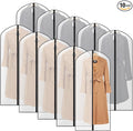 Zilink 54" Coat Bags for Storage Dust Proof Hanging Garment Bag for Closet Dress Cover for Closet Storage with Full Zipper for Fur Coat Leather Jacket Dress Closet Storage, Set of 10