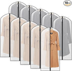 Zilink 54" Coat Bags for Storage Dust Proof Hanging Garment Bag for Closet Dress Cover for Closet Storage with Full Zipper for Fur Coat Leather Jacket Dress Closet Storage, Set of 10