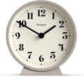 NEWGATE® Theatre Mantel Clock | Modern Classic Round Design | Stone | Contemporary Style for Desk, Table, Shelf or Bedside
