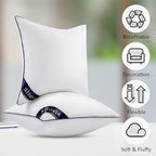 Siluvia 16"x16" Pillow Inserts Set of 2 Square Throw 16 Pillows with 100% Cotton Cover for Sofa, Couch, and Bed - White