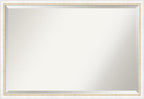 Amanti Art White Wall Mirror 26x38 Morgan White Gold Rectangle Bathroom Mirror for Wall Decor Living Room, Large Modern Wood Frame, Hangs Horizonally and Vertically, Bathroom Decor, Beveled Edge