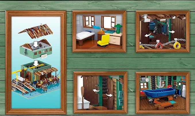 General Jim's Ship Repair Yard Fisherman's Harbor Town Series Street View Architecture 3281 Piece Detailed City Modular Building Block Bricks Model or Playset for Teens and Adults