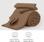 WRENSONGE King Size Quilt-3 Pieces Lightweight Bedspreads Brown King Quilt Bedding Set for All Seasons, Soft Summer Coverlet with 2 Pillow Shams Suitable for Bed, Couch, Quilt Blanket