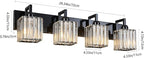 Modern Bathroom Vanity Light 4-Lights Plating Black Vanity Light Crystal Wall Light Bathroom Light Fixtures