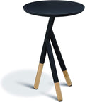 Lili Side Table – Modern Luxury End Table with Wood Top & Stainless Steel Rod Legs, Commercial Grade Quality for Living & Bedrooms