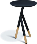 Lili Side Table – Modern Luxury End Table with Wood Top & Stainless Steel Rod Legs, Commercial Grade Quality for Living & Bedrooms