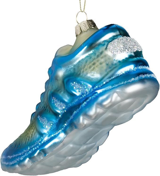 Hanging Christmas Ornaments 2025, Handcrafted Glass Blown Xmas Tree Decorations Holiday Ornaments Funny Gifts Collectible Winter Festival Decor for Home Party, Running Shoes