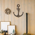 DECORKEY Anchor Wall Decor,Antique Metal Wall Art With Chain for Bedroom Living Room Dorm Home Wall Decor, Antique Metal Anchor Farmhouse Decor