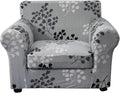 KRFOONN 2 Piece Chair Covers Printed Sofa Covers Couch Covers Washable Armchair Sofa Couch Slipcover Furniture Protector with Elastic Bottom for Living Room (Armchair, 02), Small