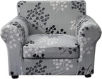 KRFOONN 2 Piece Chair Covers Printed Sofa Covers Couch Covers Washable Armchair Sofa Couch Slipcover Furniture Protector with Elastic Bottom for Living Room (Armchair, 02), Small