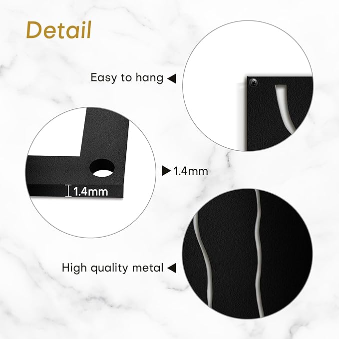 SIGNLEADER Metal Wall Art Decor Zebra Stripe Minimalist Modern Abstract Wall Sculpture Hangings Home Decoration for Living Room, Bedroom, Bathroom, Kitchen, Outdoor - 30" Black