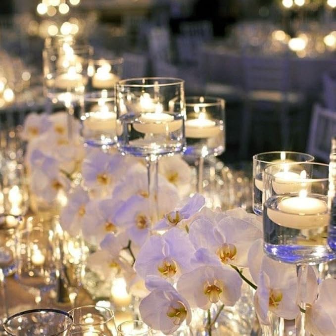 Set of 48 Unscented Floating Candles for Centerpieces, 2 Inch Small Floating Candles for Holiday, Weddings, Parties, Special Occasions and Christmas Home Decorations