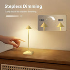 3 Pack 8.26in Gold Small Cordless Table Lamps Rechargeable, Battery Operated Mini Lamp, Small Lamp Touch Portable Table Lights, LED Night Light for Bedside/Dining/Bar/Outdoor (Gold-A)