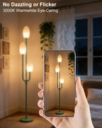 Lightdot 66IN Dimmable Floor Lamp 3-Lights Vintage Floor Lamps with Pebble-Shaped Shade& 3000K Warm White Bulbs for Wedding Party Modern Standing Tall Lamp for Living Room/Bedroom-Green