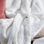White Washable Faux Fur Area Rug - 8x10, Fluffy Boho Rectangle Rug for Living Room, Bedroom & Teen Room Home Decor