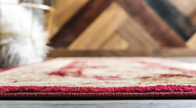 Rugs.com Chateau Collection Rug – 2' 2 x 6' Runner Red Medium Rug Perfect for Hallways, Entryways