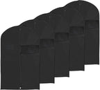 PATIKIL 43" Garment Bag, 5 Pack Breathable Suit Bag for Storage Hanging Clothes Dustproof Garment Covers for Suits Coats Dresses, Black