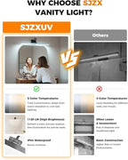 Morden Bathroom Light Fixtures,Black Vanity Lights, 360°Rotatable 24IN Vanity Fixture Over Mirror with 5CCT&Dimmable Wall Lamp, Eye-Friendly Led Bath Bar For Makeup Shaving-ETL, Ideal Gift for Holiday