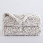 Ultra Soft Fleece Sherpa Blanket King Size, Lightweight Cozy Pattern Reversible Bed Blanket for All Season,2 Tones Ombre Light Brown,104”x90”
