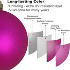 Fuchsia 3.2" Large Christmas Balls - Christmas Tree Decoration Ornaments Shatterproof Hanging Balls for Birthday Halloween Holiday Wedding Decorations Set of 10pcs