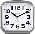 5.5" Large Analog Alarm Clock Silent Non Ticking, Gentle Wake, Beep Sounds, Increasing Volume, Battery Operated Snooze and Manual Light, Easy Set