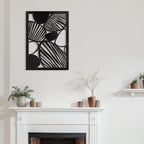 SIGNLEADER Metal Wall Art Decor Abstract Geometric Shapes Minimalist Modern Abstract Wall Sculpture Hangings Home Decoration for Living Room, Bedroom, Bathroom, Kitchen, Outdoor - 36" Black