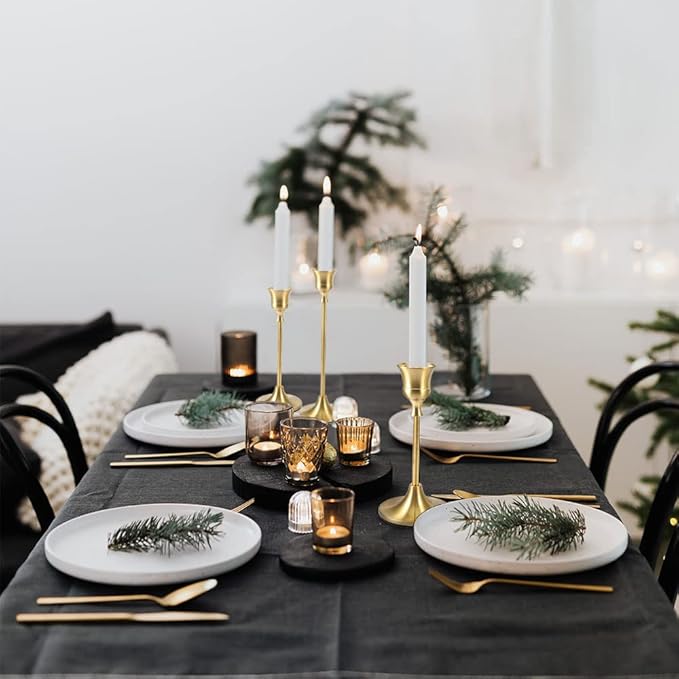 Candlestick Holders Taper Candle Holders - Gold Candlestick Holder Set of 6 Candle Stick Holders kit Classic Decorative Candle Stick for Christmas, Wedding, Party, Dinner Tables,Home Décor
