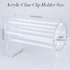 SNOWSTAR 2PCS Acrylic Claw Clip Organizer Holder,360-Degree Rotating Claw Clip Holder and Storage,Hair Clip Organizer Display Clear Stand for Women and Girls