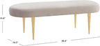 SAFAVIEH Couture Collection Corinne Pale Taupe Velvet and Gold Oval Bench