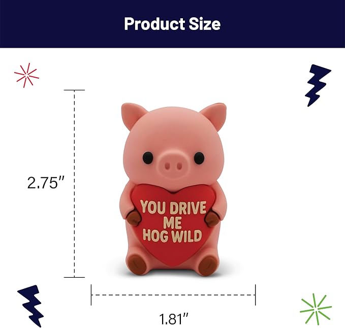 Sweethearts Figurine – Miniature Home Accent, Small Tabletop Ornament for Shelf, Desk, or Living Room Décor – Pig